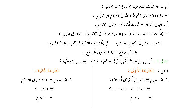 محيط الشكل هو مجموع أطوال أضلاعه